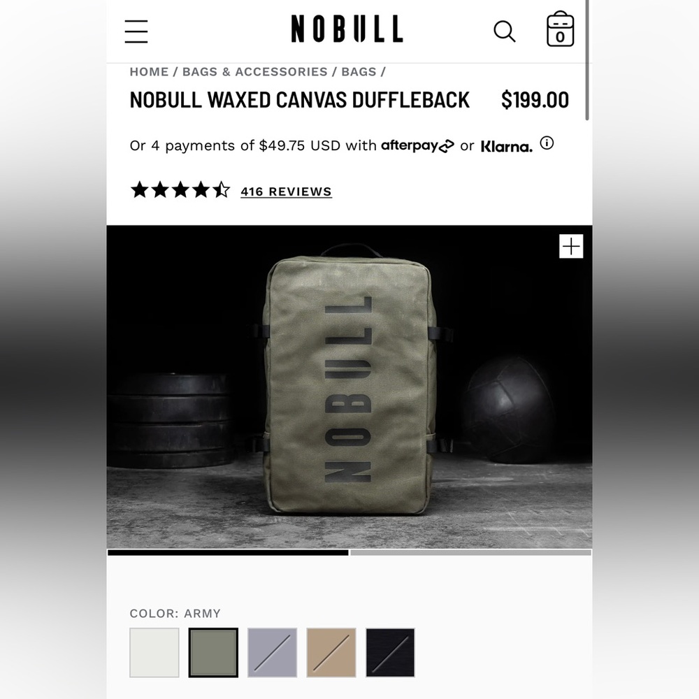 NoBull Waxed Canvas Duffleback backpack